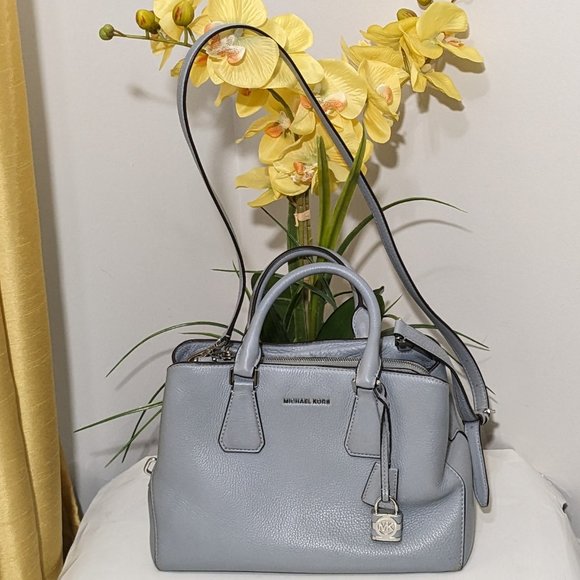 Michael Kors Convertible Tote Large Mercer Shoulder Bag Denim Blue - Picture 1 of 16